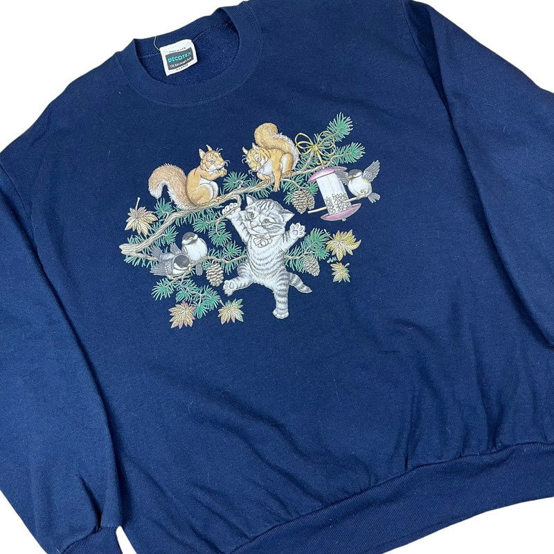 Super Cute Kitten Squirrels & Birds Sweatshirt