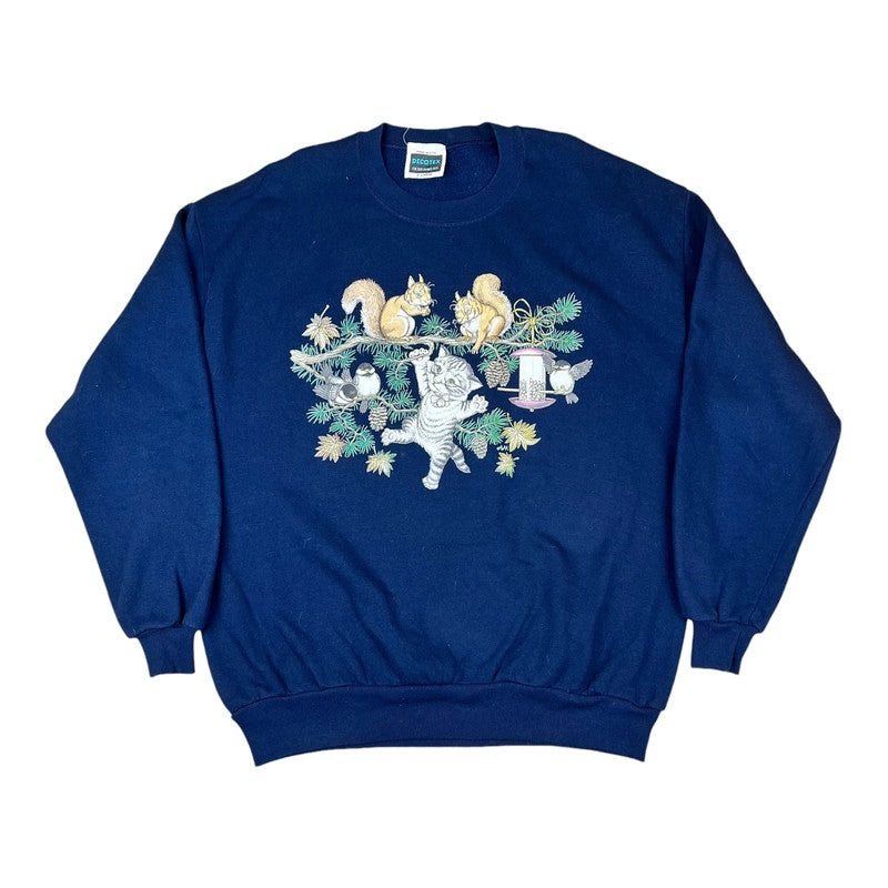 Super Cute Kitten Squirrels & Birds Sweatshirt