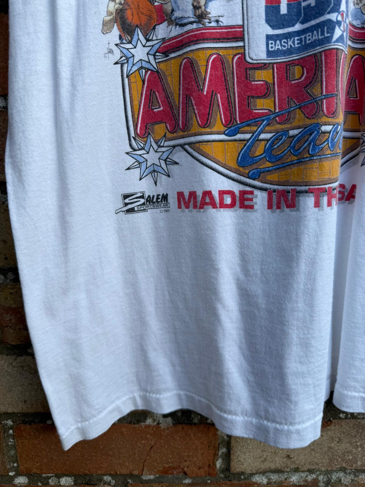 Iconic America's Dream Team Basketball T-shirt Salem Sportswear (1992)