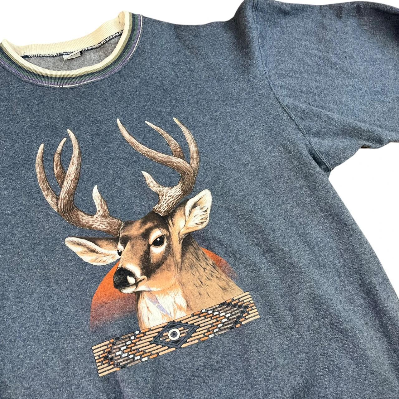 Handsome Deer Stag Head Ringer Sweatshirt