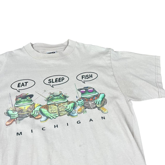 Michigan Slogan - Eat Sleep Fish - Frog T-shirt