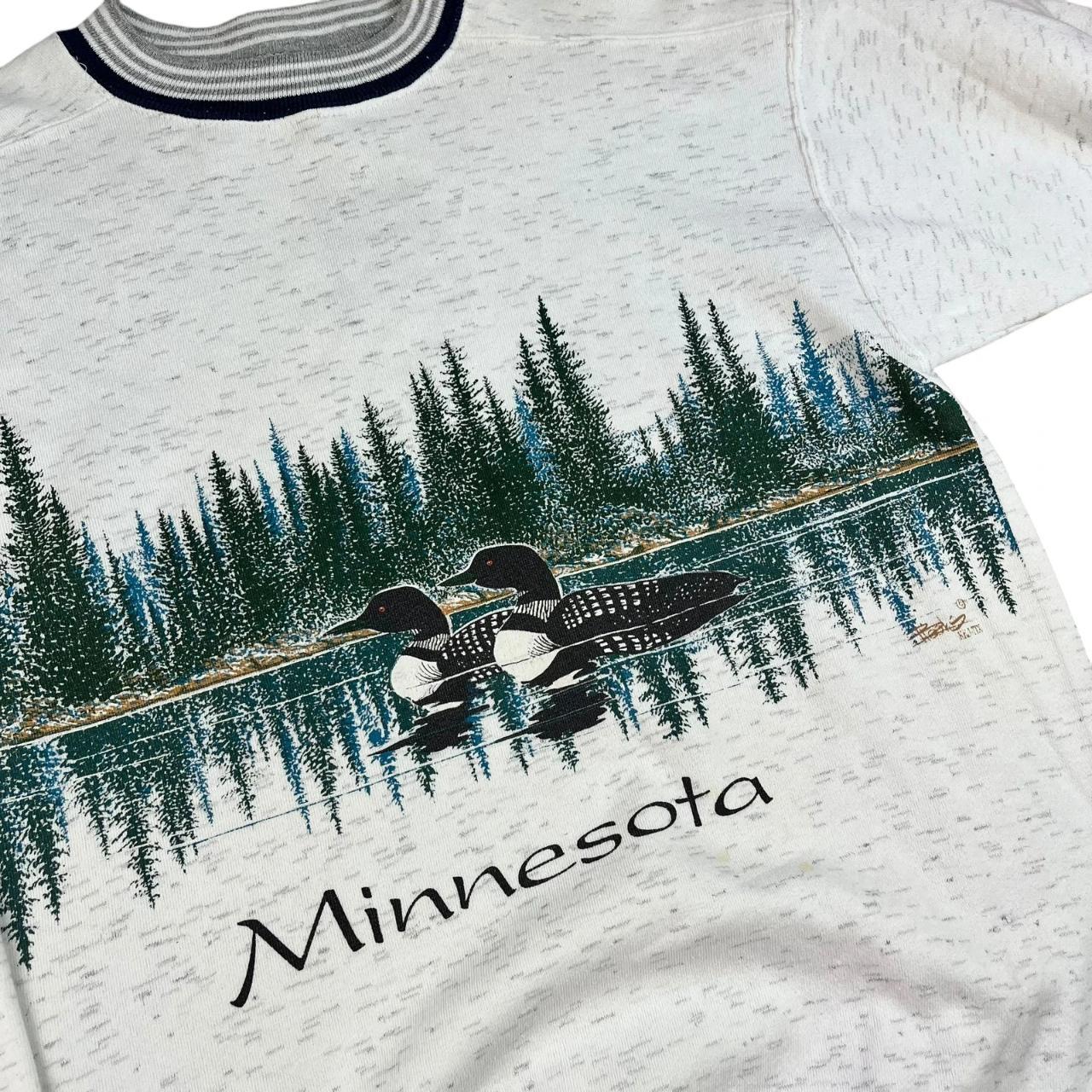 Minnesota Loon Ducks Nature Scene Ringer Sweatshirt