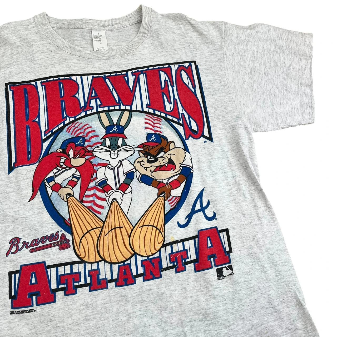 Atlanta Braves Looney Tunes Baseball T-shirt featuring Bugs Bunny, Yosemite Sam & Tasmanian Devil (1993)