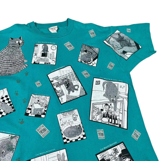 Cute Stuart Katt Design all-over print Cat T-shirt (1995)