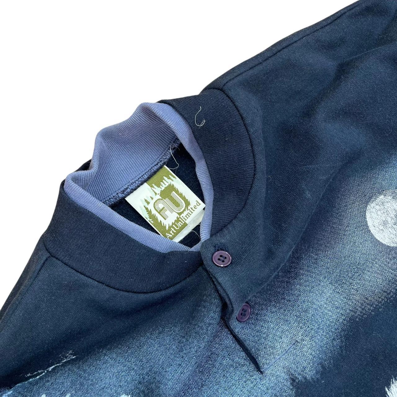 Wolves in Moonlight all-over-print with Pockets Sweatshirt (1990s)