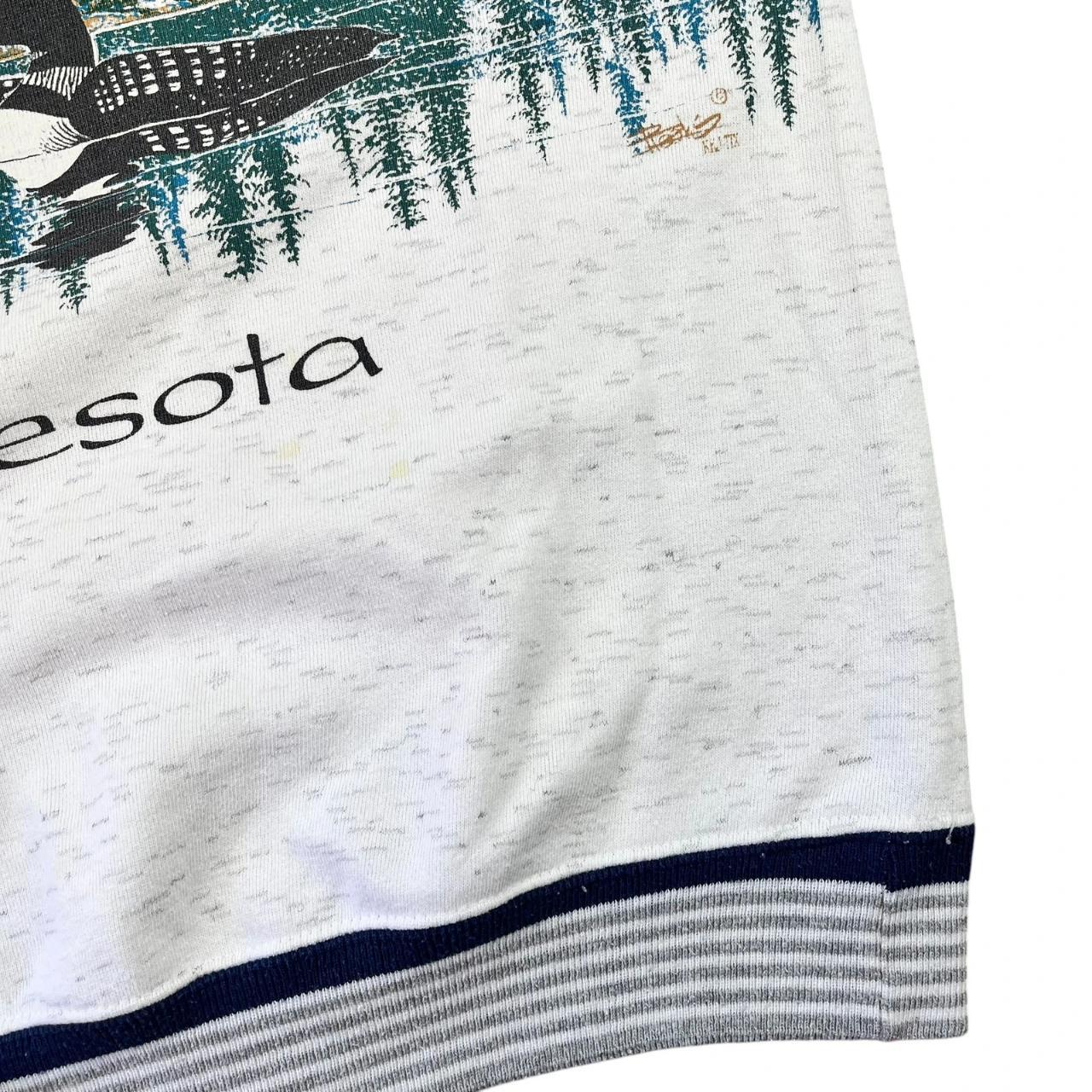 Minnesota Loon Ducks Nature Scene Ringer Sweatshirt