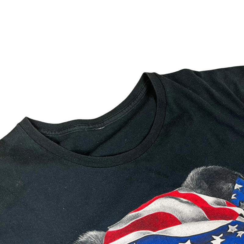 Patriotic Bull Dog wearing USA Flag Bandana T-shirt