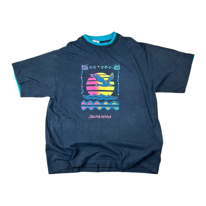 USA Sarasota Florida Souvenir Ringer T-shirt (1990s)