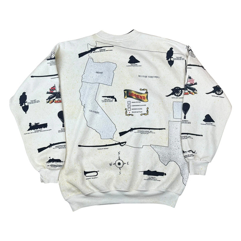 Unusual USA Civil War History Map Sweatshirt