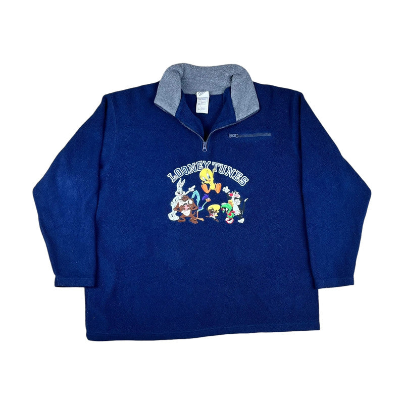 Warner Brothers Looney Tunes Characters Quarter-zip Embroidered Fleece
