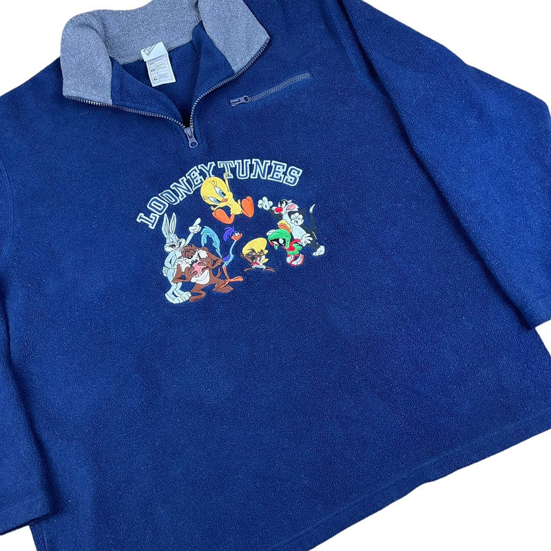 Warner Brothers Looney Tunes Characters Quarter-zip Embroidered Fleece