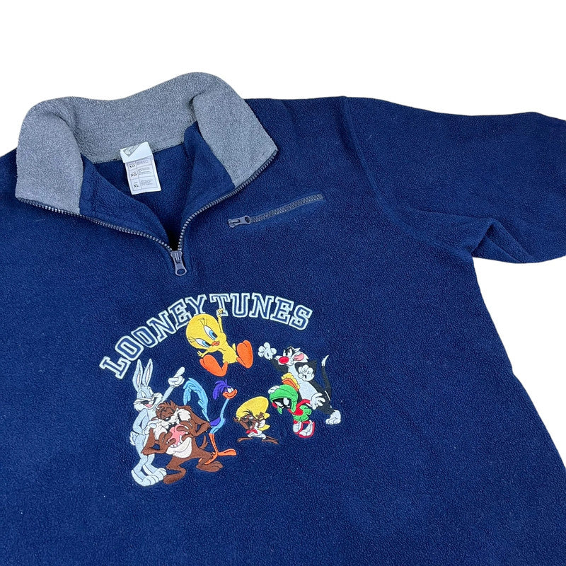 Warner Brothers Looney Tunes Characters Quarter-zip Embroidered Fleece