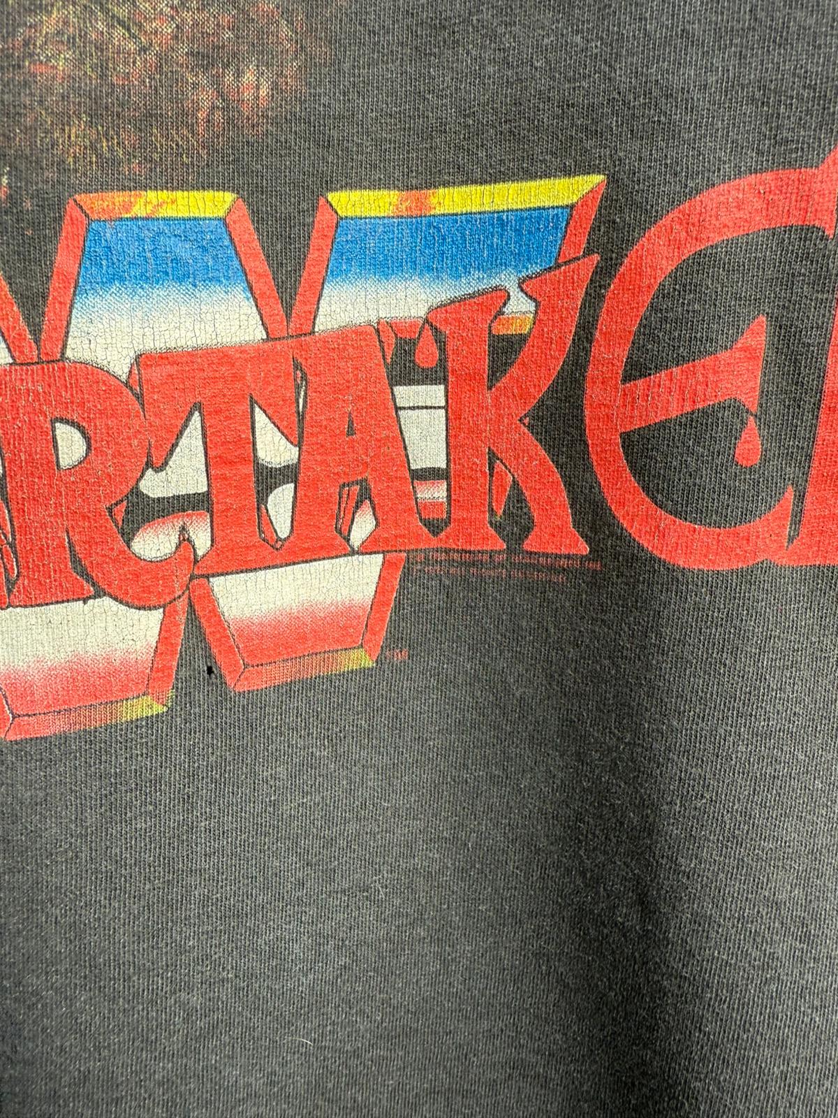 Bright red Undertaker graphic and showing a pinhole and license branding