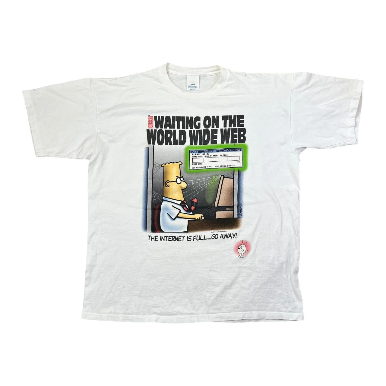 Humour Dilbert Internet Cartoon Graphic T-shirt (1990s)