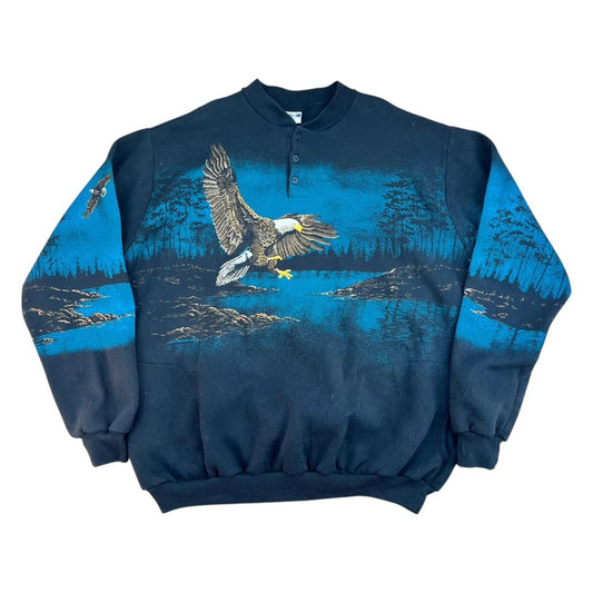 Bald Eagle all-over-print with pockets sweatshirt (1992)