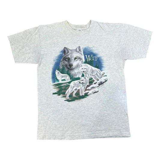 White Wolf Pack single stitch embroidered T-shirt