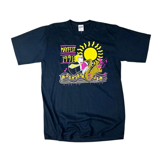 Rare Vintage USA single stitch Mayfest Mountain Jam Jazz Festival T-shirt (1991)