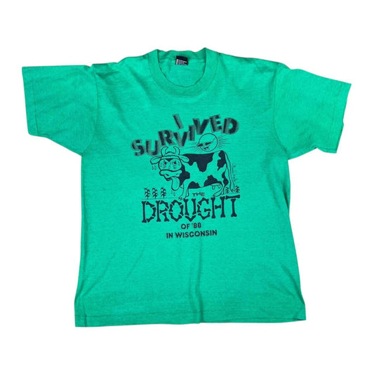 Cow 'I Survived the Drought' of Wisconsin 88 Comedy T-shirt (1988)