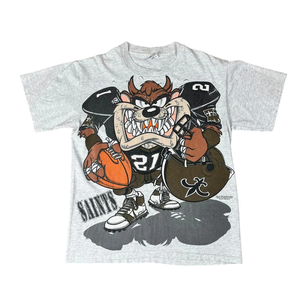 Rare single stitch USA Warner Bros Taz New Orleans Saints T-shirt (1994)