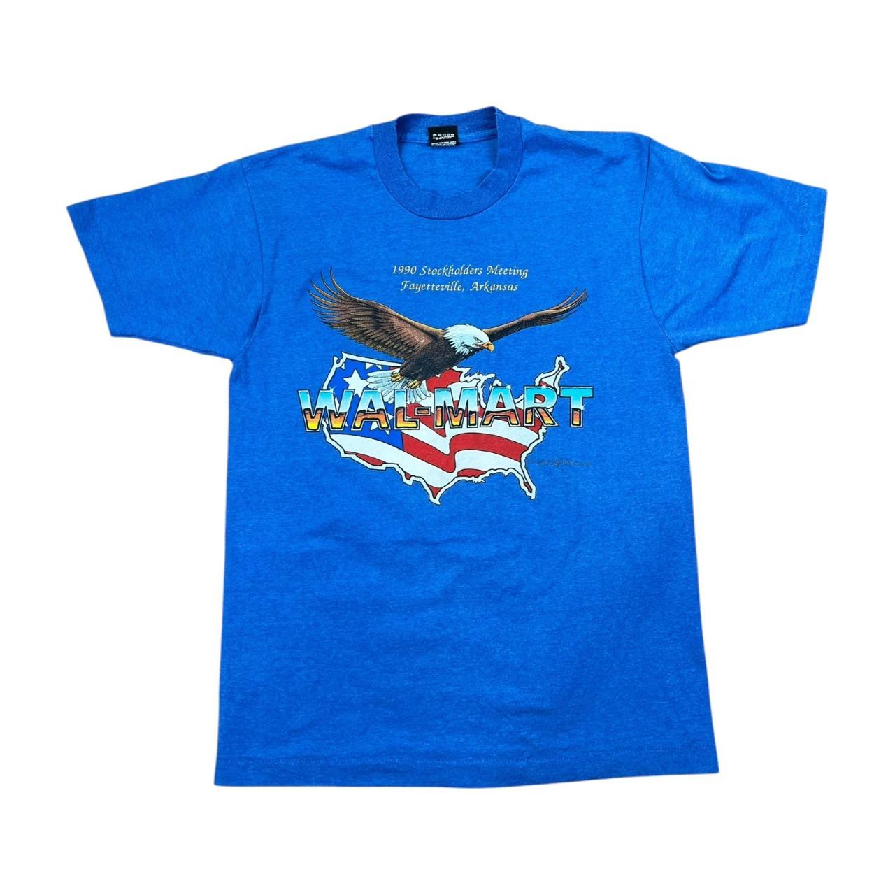 Walmart stockholders meeting T-shirt featuring Eagle & Flag (1990)