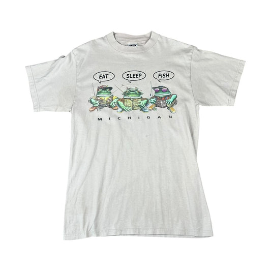 Michigan Slogan - Eat Sleep Fish - Frog T-shirt