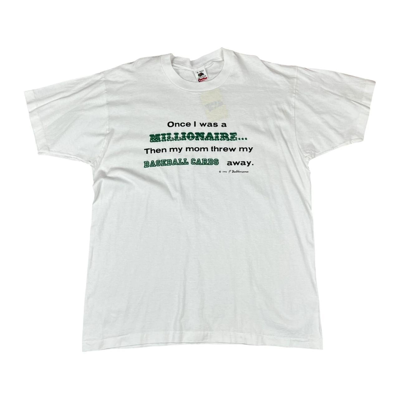 USA Funny Comedy Baseball Card T-shirt (1990)