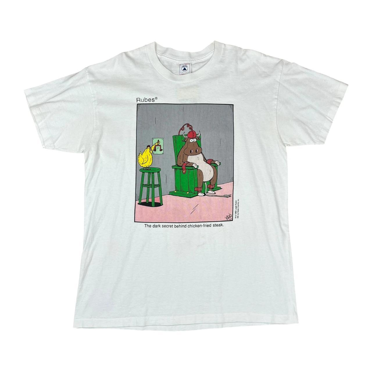 Humour Rubes - The darkside behind chicken fried steak - Comedy T-shirt (1992)