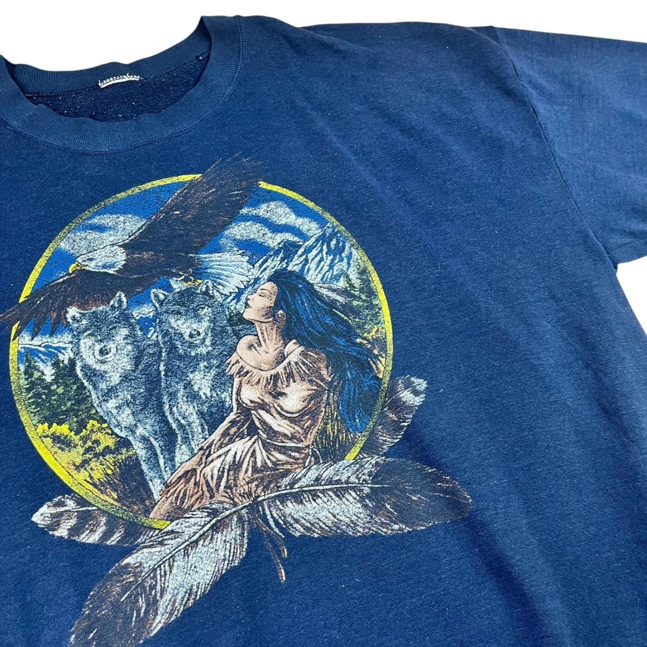 Native American Woman with Wolves and Eagle Sweatshirt