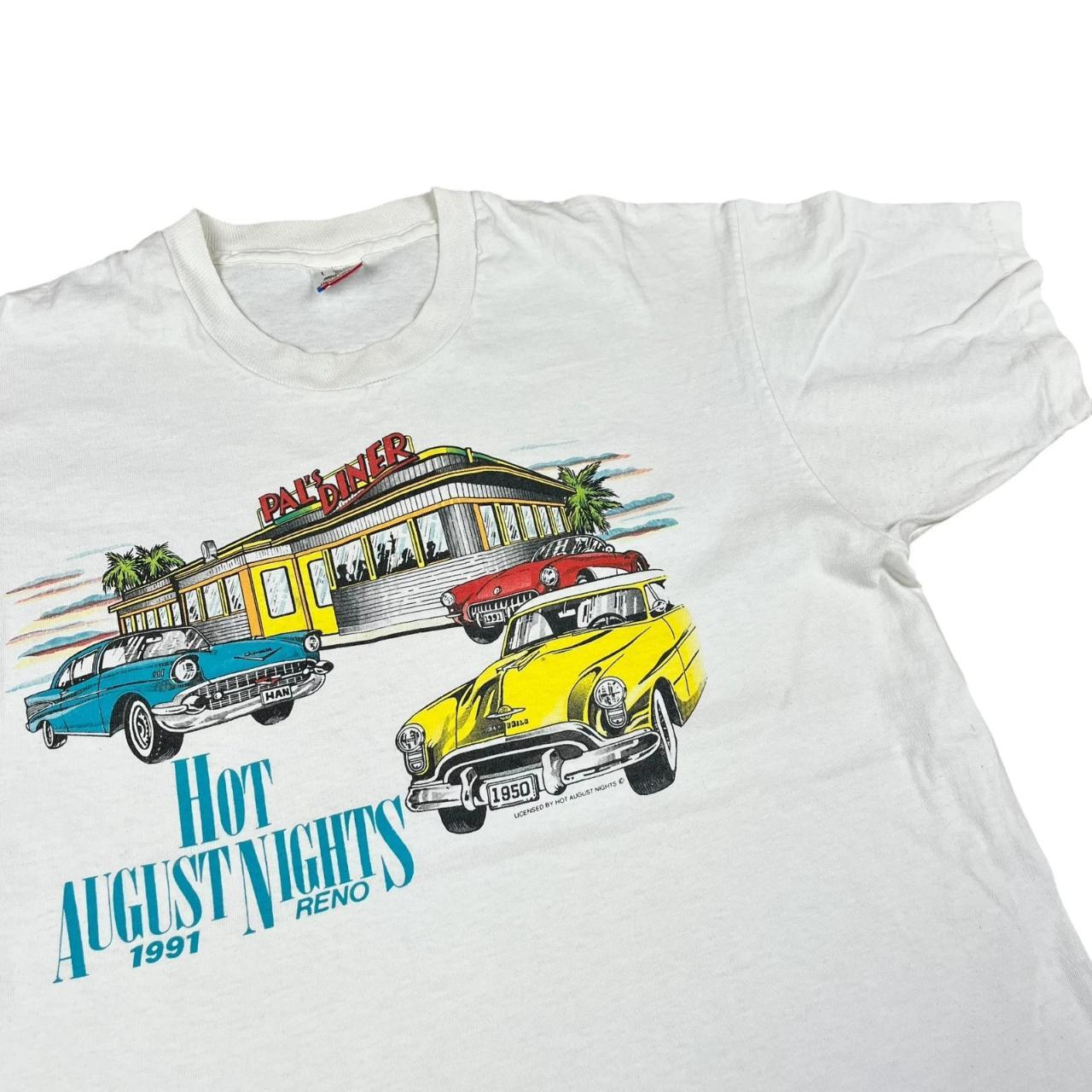 USA Pal's Diner Hot August Nights Reno Souvenir single stitch T-shirt (1991)