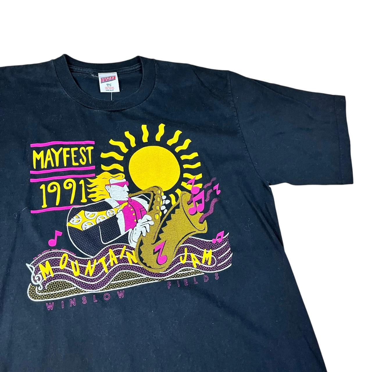Rare Vintage USA single stitch Mayfest Mountain Jam Jazz Festival T-shirt (1991)