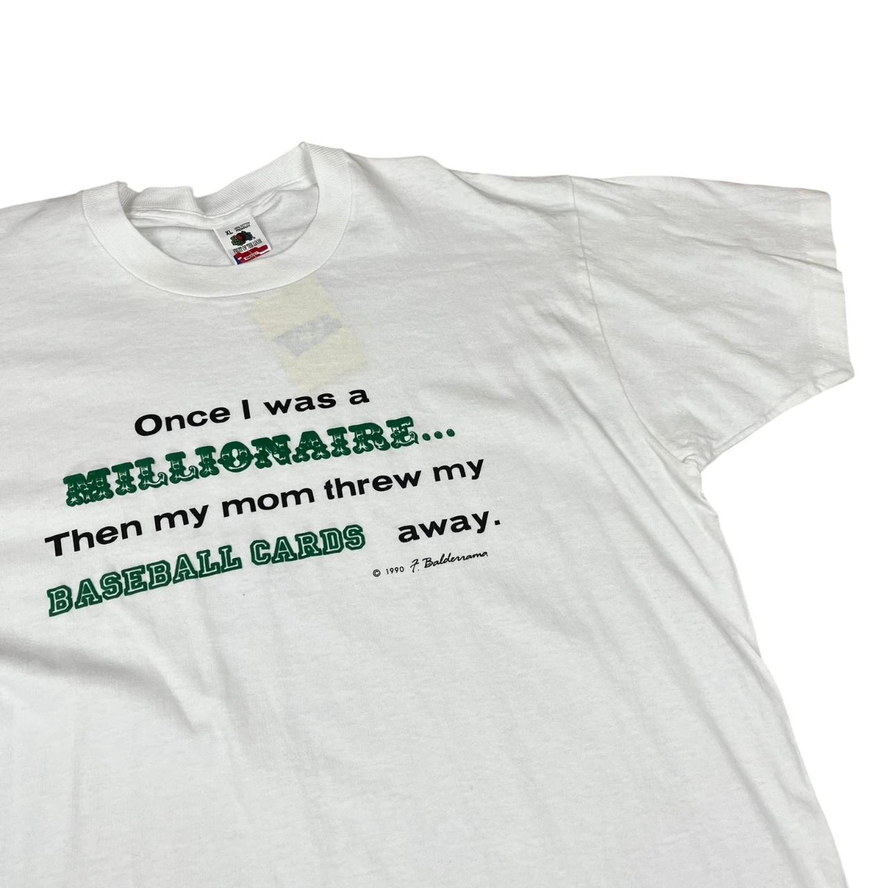 USA Funny Comedy Baseball Card T-shirt (1990)