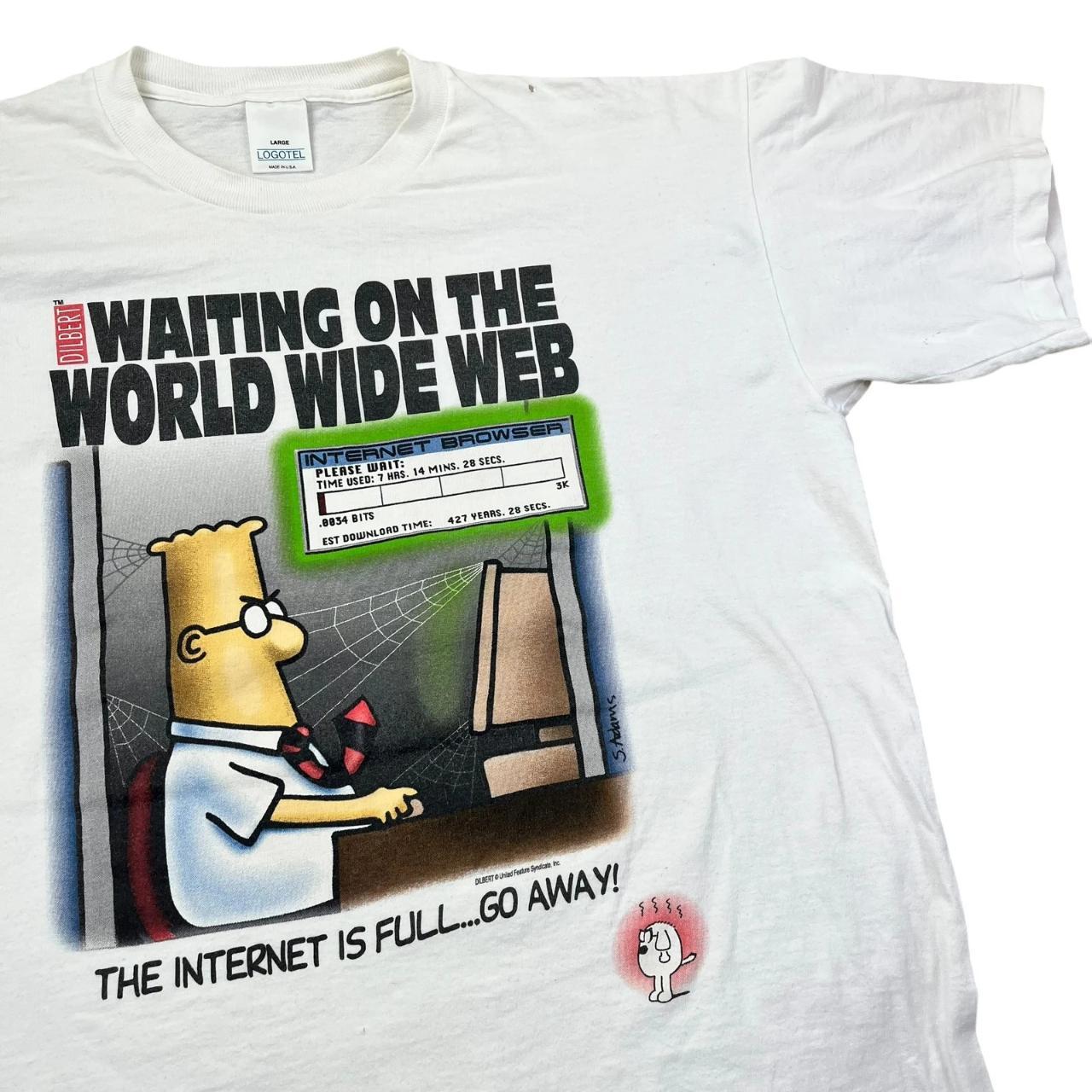 Humour Dilbert Internet Cartoon Graphic T-shirt (1990s)
