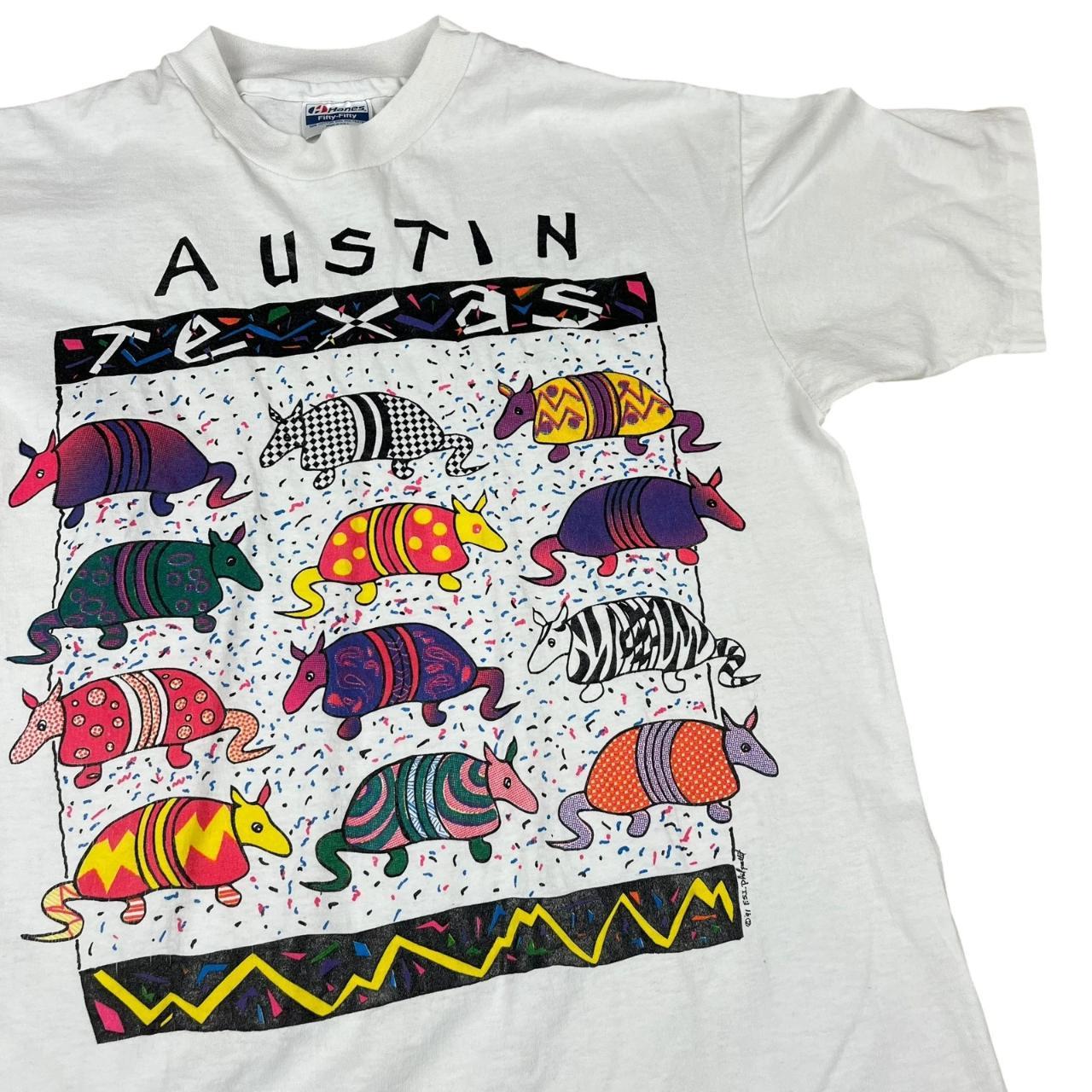 Austin Texas Colourful Armadillos T-shirt (1991)