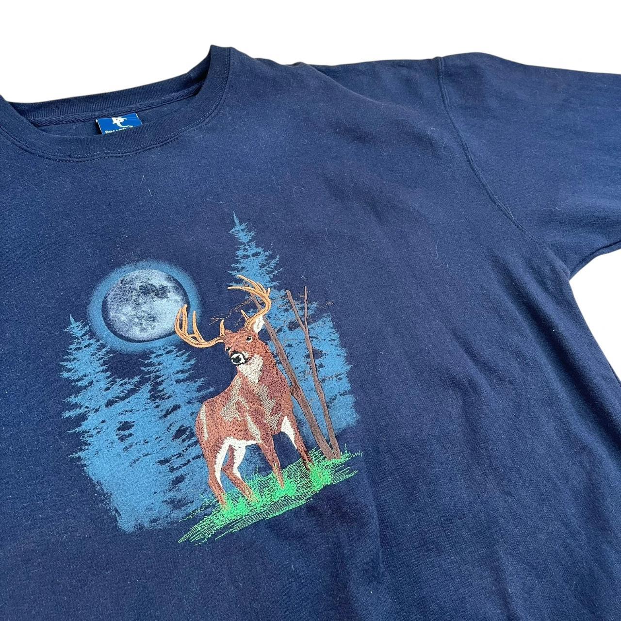 Embroidered Deer Stag in the Moonlight Sweatshirt