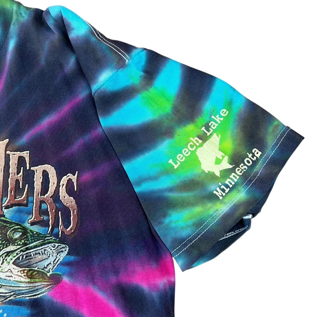 Leech Lake Minnesota - Bait Snatchers Walleye Fish tie dye tee - (1999)