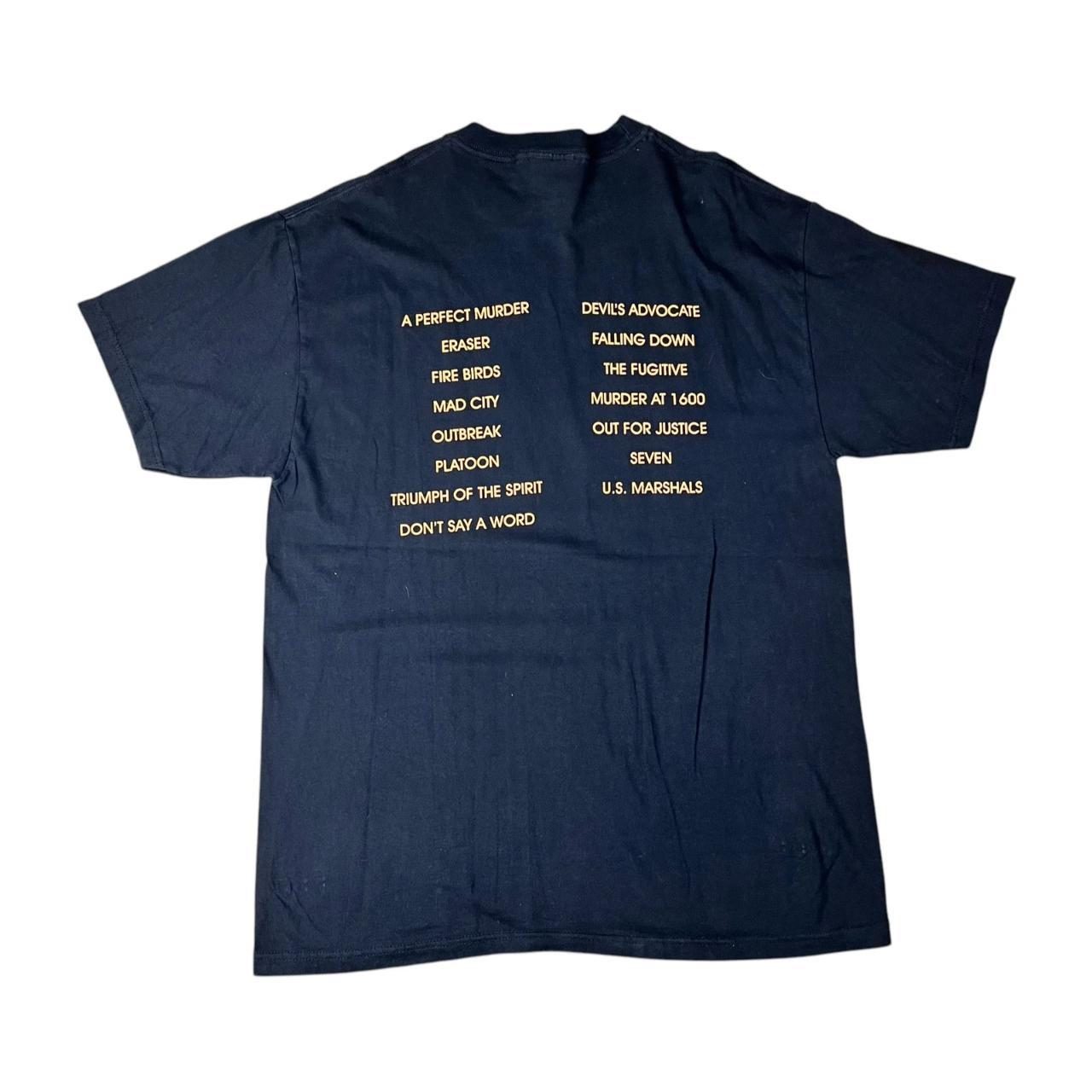 Rare Kopelson Entertainment Movie Production T-shirt with Films list including Eraser, Platoon, Falling Down & Seven